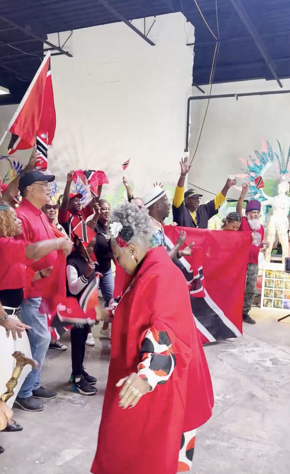 Woman in Trinidad Attire Dancing