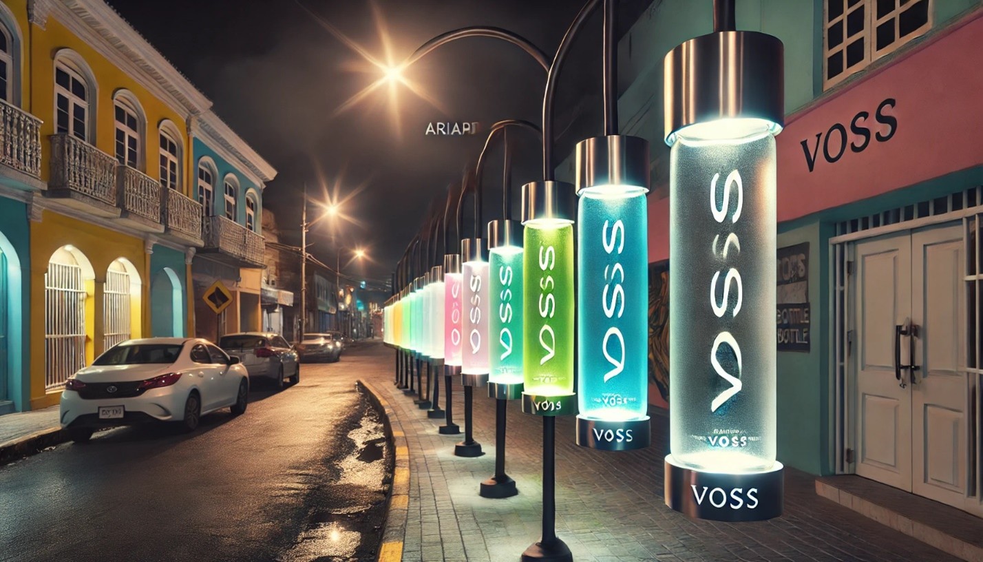 VOSS Bottle Art Installation Alternative AI Mockup